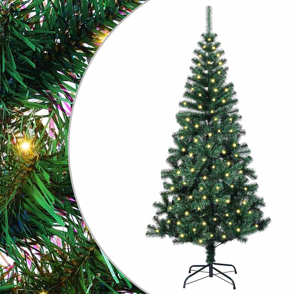 Kunstigjuletre med dekorative strenglys grønn 120cm PVC