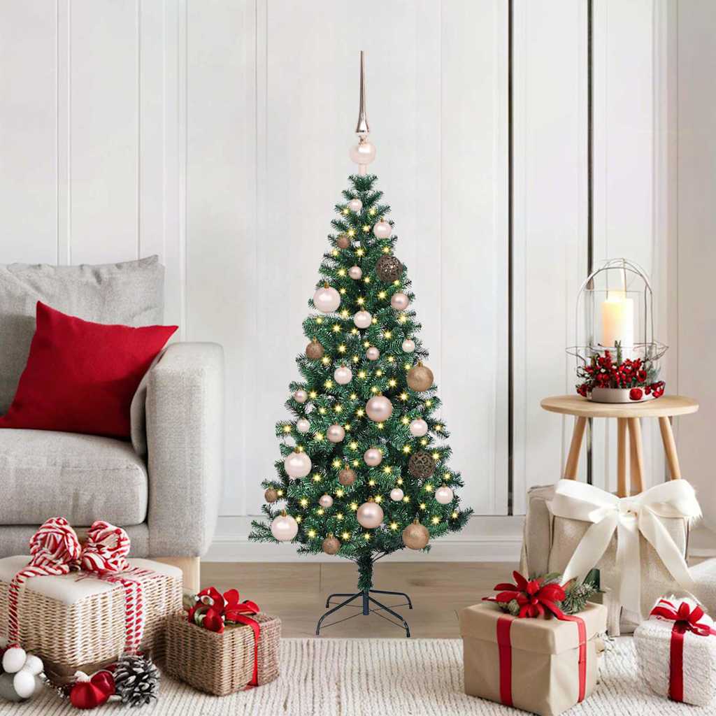 Kunstigjuletre med dekorative strenglys grønn 120cm PVC