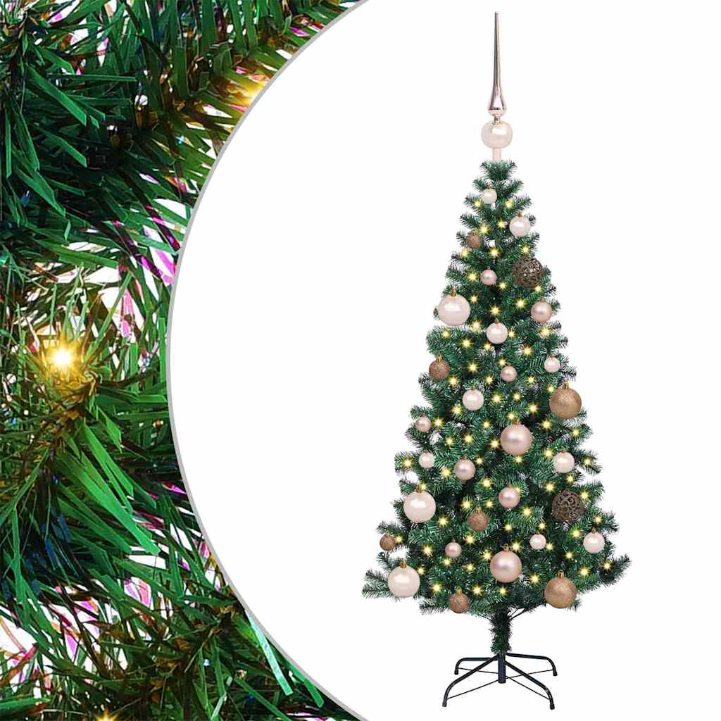 Kunstigjuletre med dekorative strenglys grønn 120cm PVC