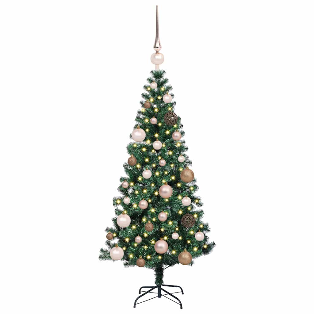 Kunstigjuletre med dekorative strenglys grønn 120cm PVC