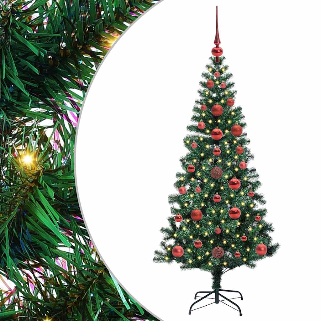 Kunstig Forhåndsopplyst Juletre grønn 120cm PVC og metall