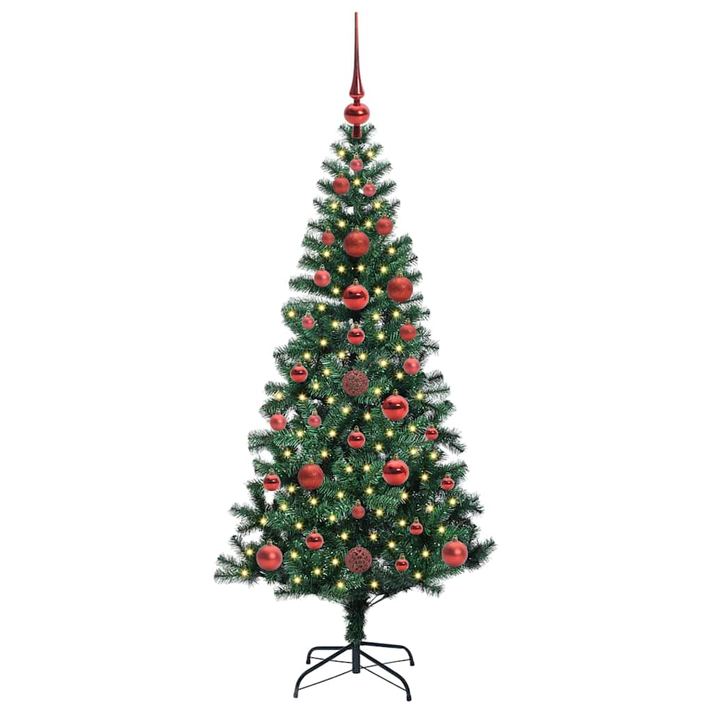 Kunstig Forhåndsopplyst Juletre grønn 120cm PVC og metall