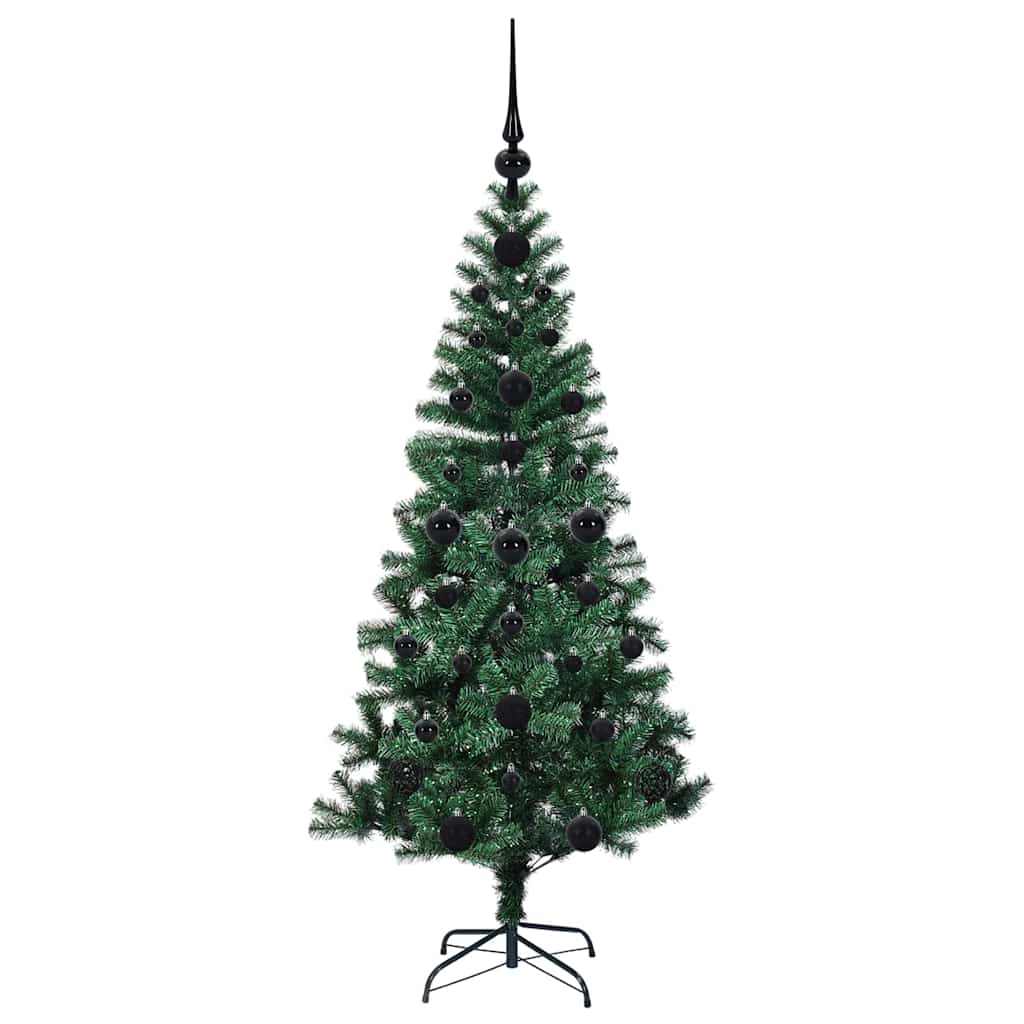 Kunstig Forhåndsopplyst Juletre grønn 120cm PVC og metall