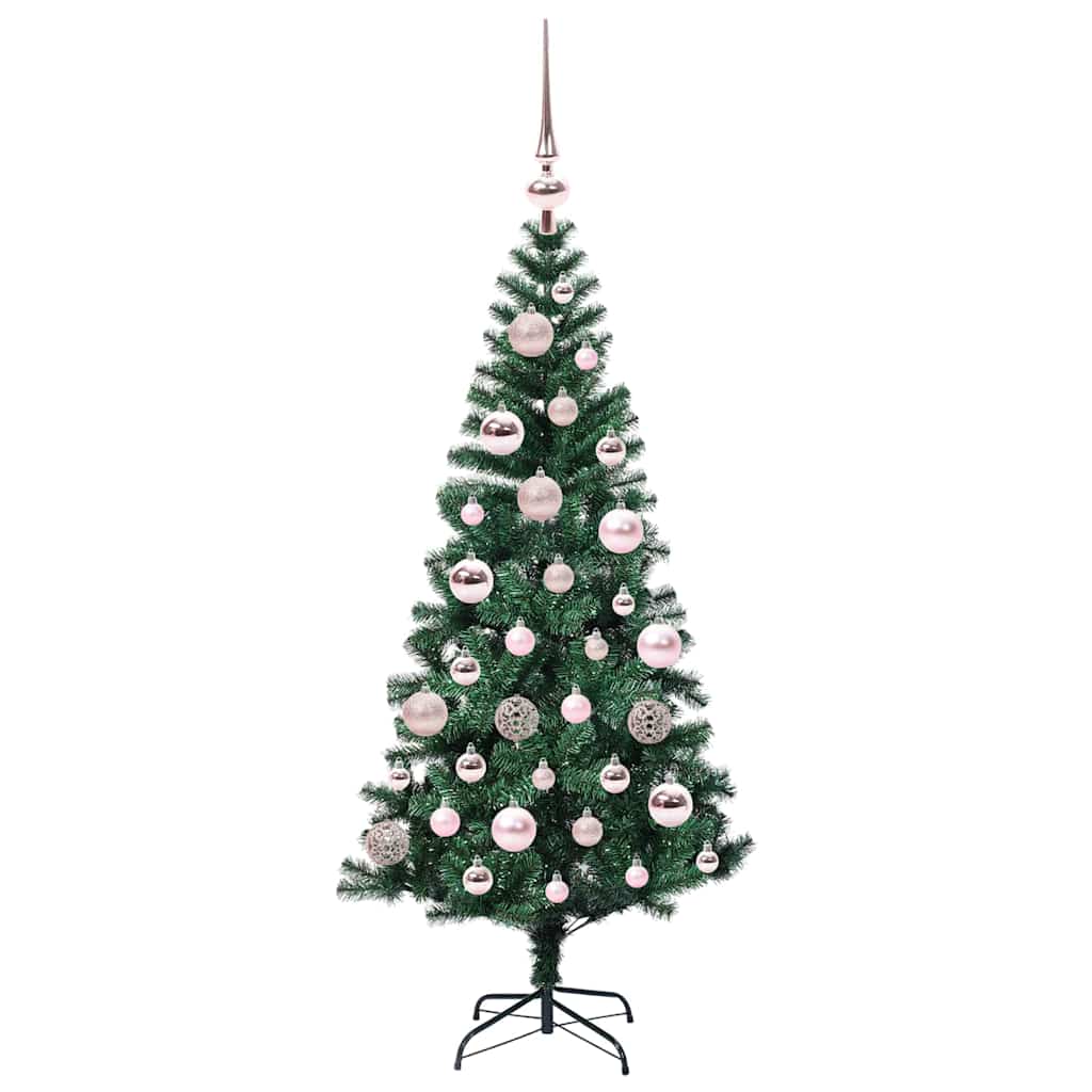 Kunstig Forhåndsopplyst Juletre grønn 120 cm PVC og metall