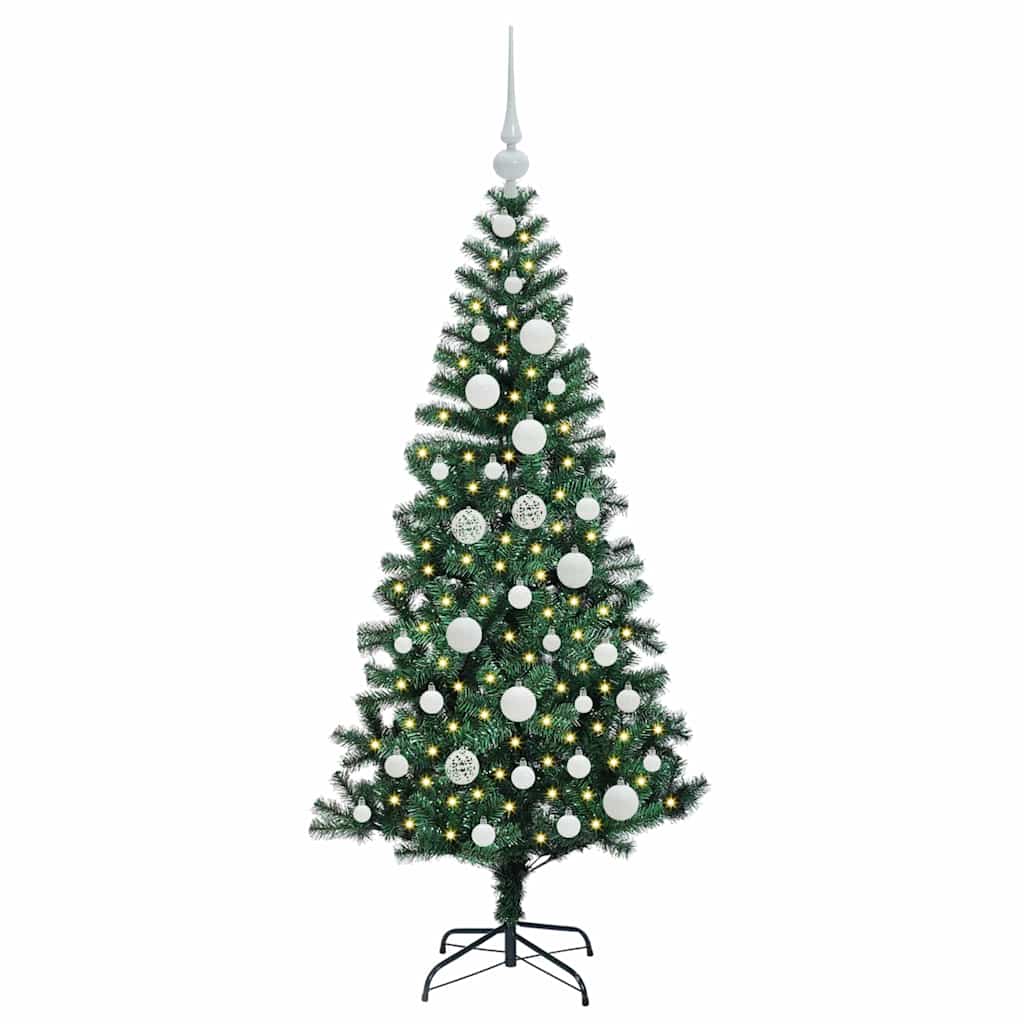 Kunstig Forhåndsopplyst Juletre grønn 120cm PVC og metall