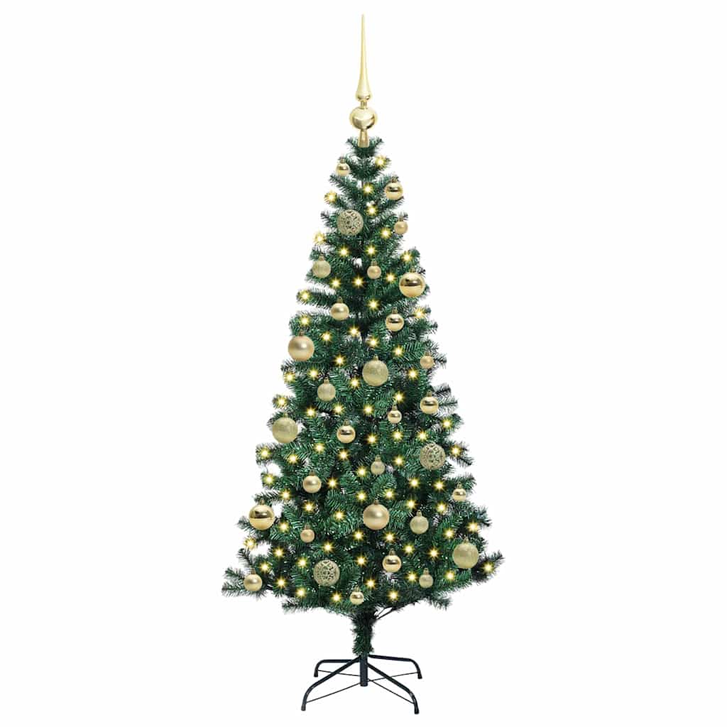 Kunstig Forhåndsopplyst Juletre grønn 120cm PVC og metall