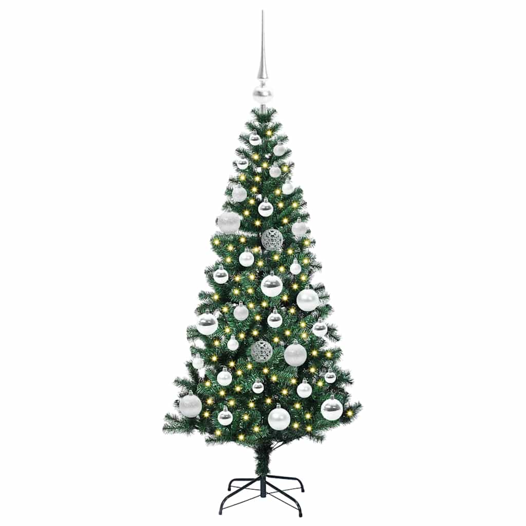 Kunstig Forhåndsopplyst Juletre grønn 120cm PVC og metall