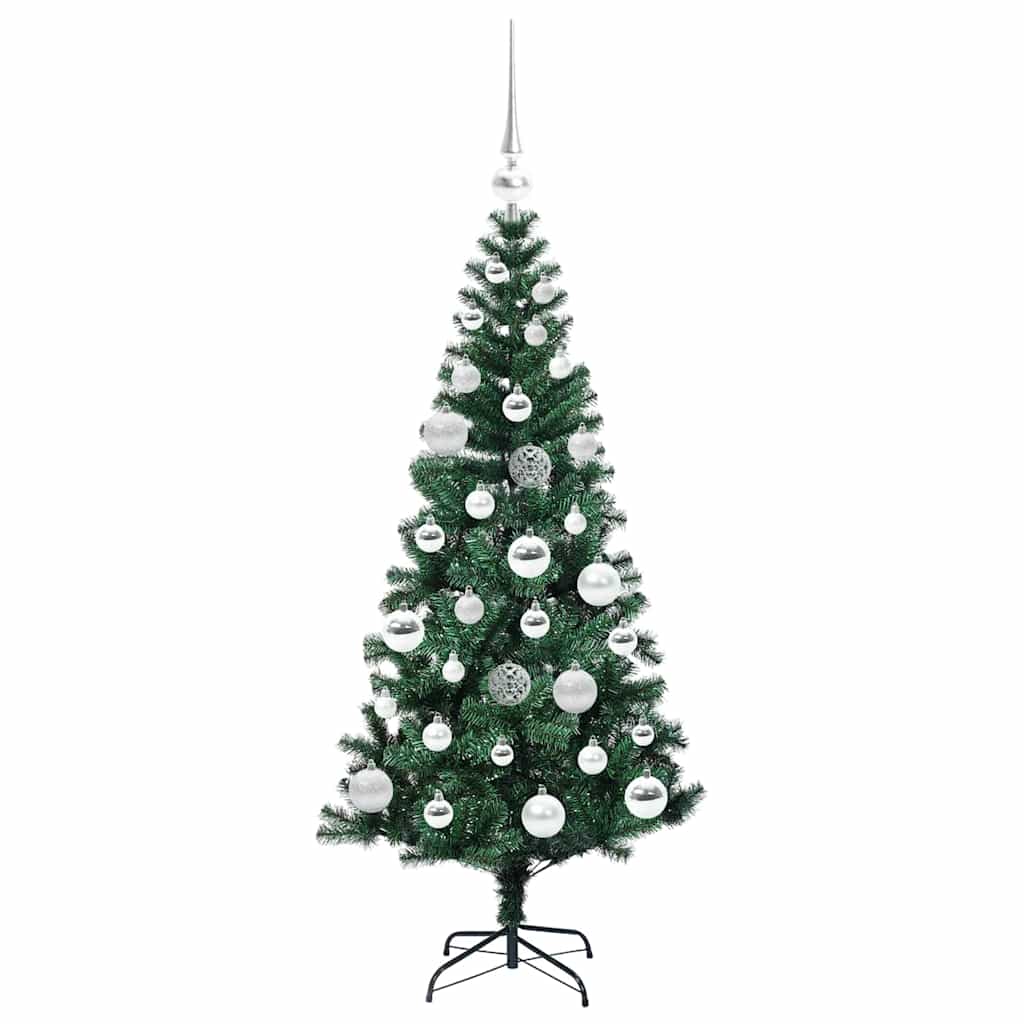 Kunstig Forhåndsopplyst Juletre grønn 120cm PVC og metall