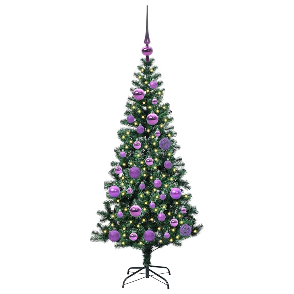 Kunstig Forhåndsopplyst Juletre grønn 120cm PVC og metall