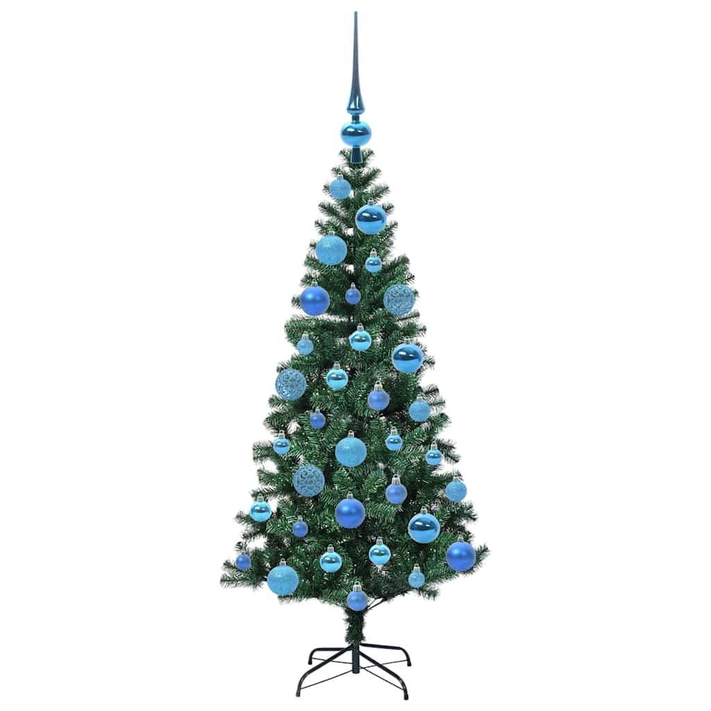 Kunstig Forhåndsopplyst Juletre grønn 120cm PVC og metall
