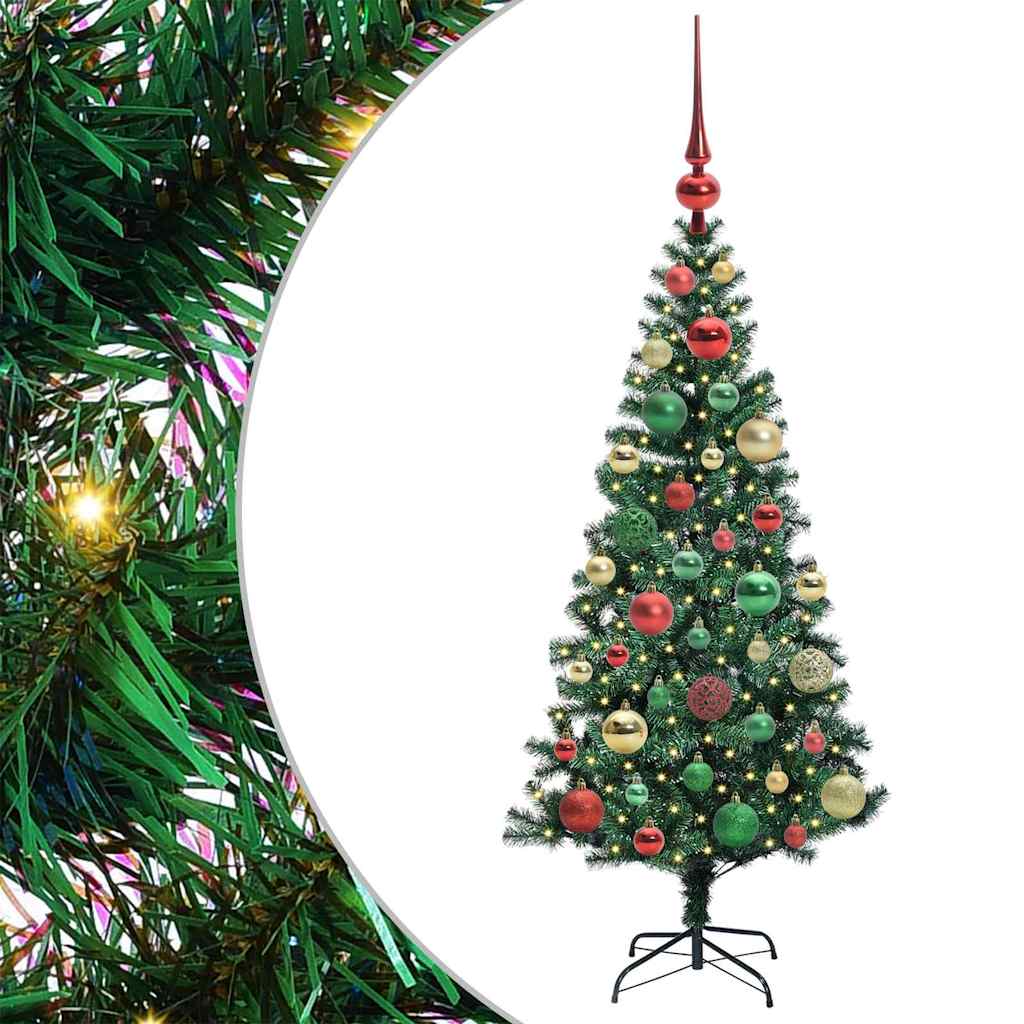 Kunstig Forhåndsopplyst Juletre grønn 120cm PVC og metall