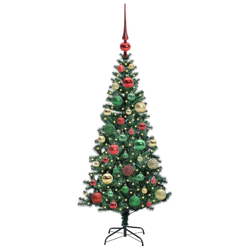 Kunstig Forhåndsopplyst Juletre grønn 120cm PVC og metall