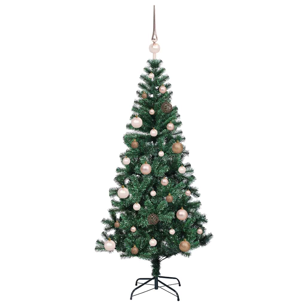 Kunstigjuletre med dekorative strenglys grønn 150cm PVC