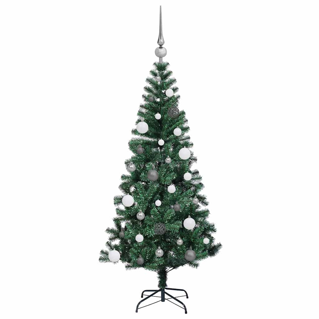 Kunstigjuletre med dekorative strenglys grønn 150cm PVC