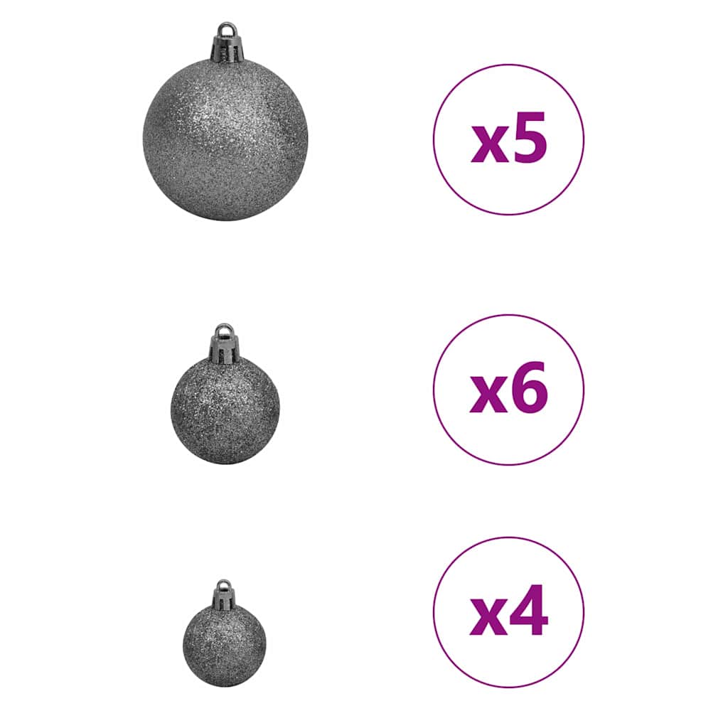Kunstigjuletre med dekorative strenglys grønn 150cm PVC