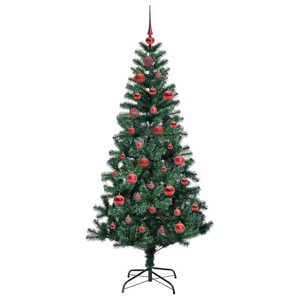 Kunstig Forhåndsopplyst Juletre grønn 150 cm PVC og metall