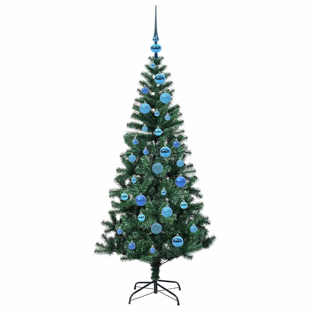 Kunstig Forhåndsopplyst Juletre grønn 150cm PVC og metall
