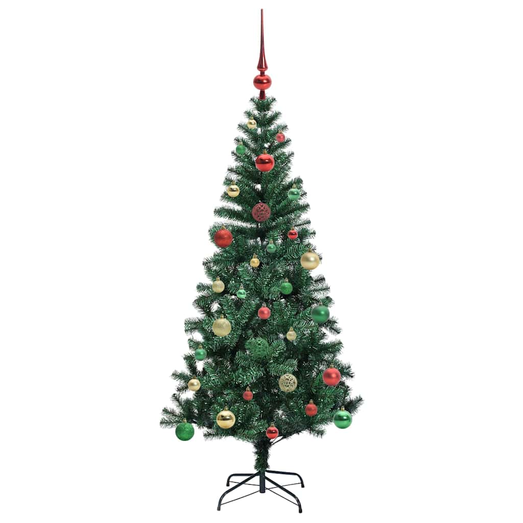 Kunstig Forhåndsopplyst Juletre grønn 150cm PVC og metall