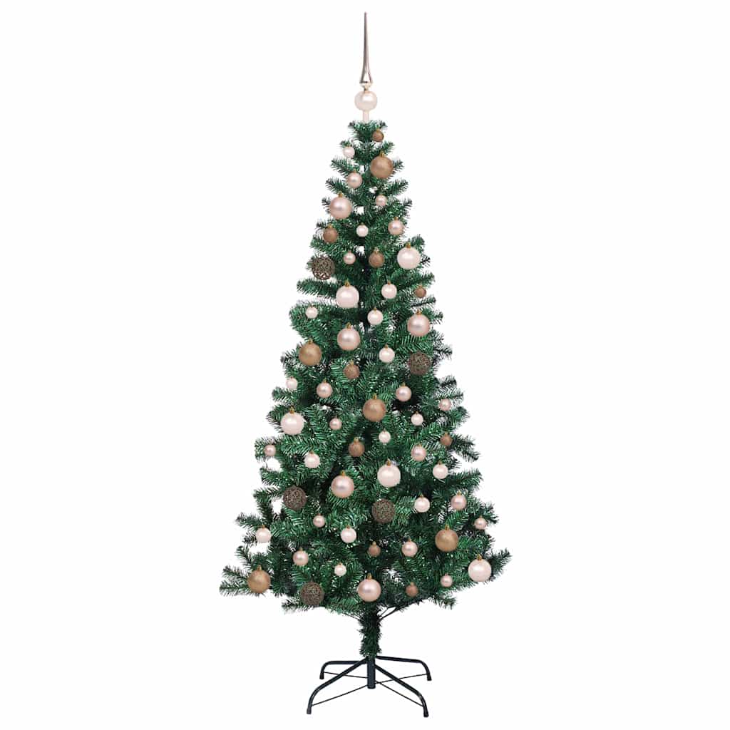 Kunstigjuletre med 300 LED med stativ grønn 180cm PVC