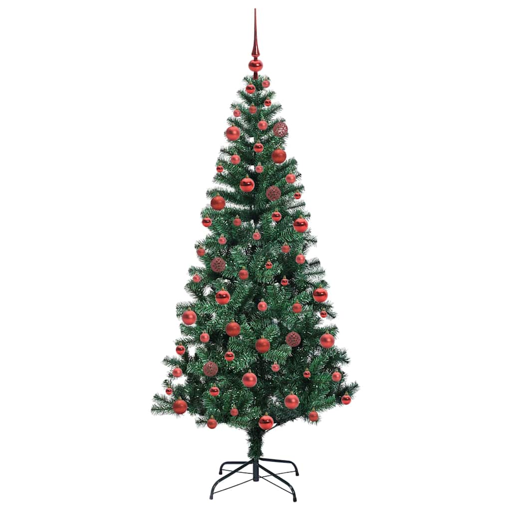 Kunstig Forhåndsopplyst Juletre grønn 180 cm PVC og metall