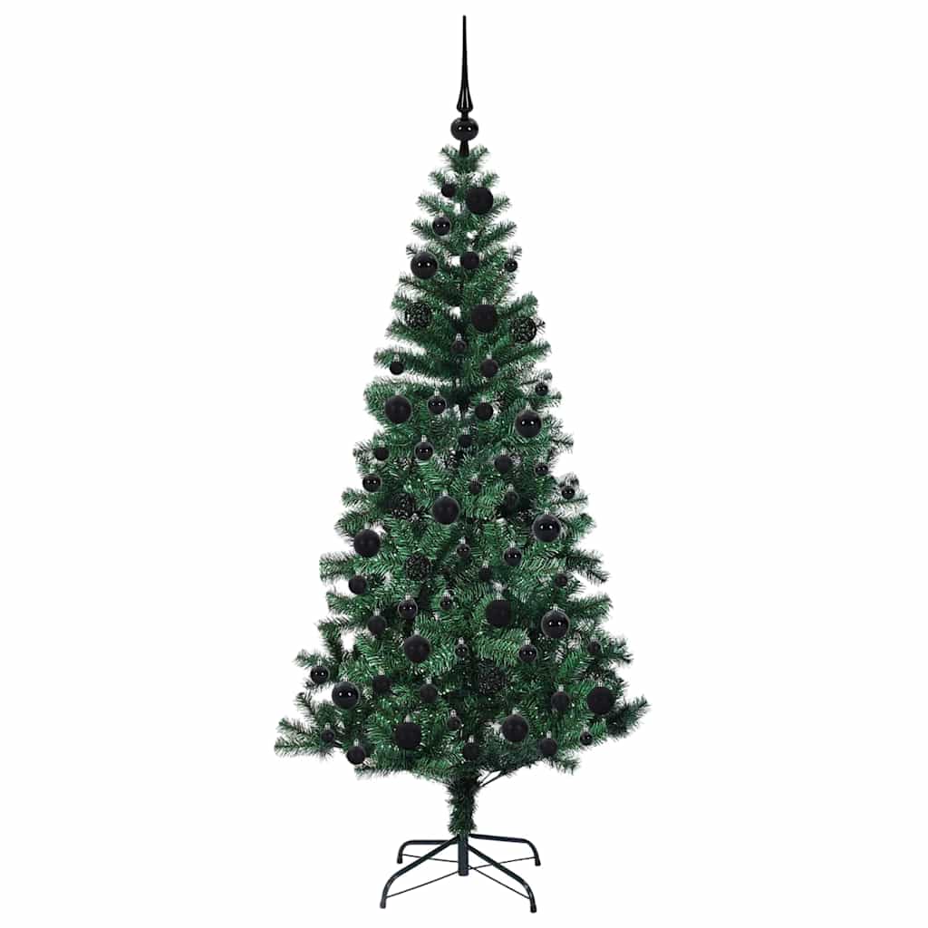Kunstig Forhåndsopplyst Juletre grønn 180 cm PVC og metall