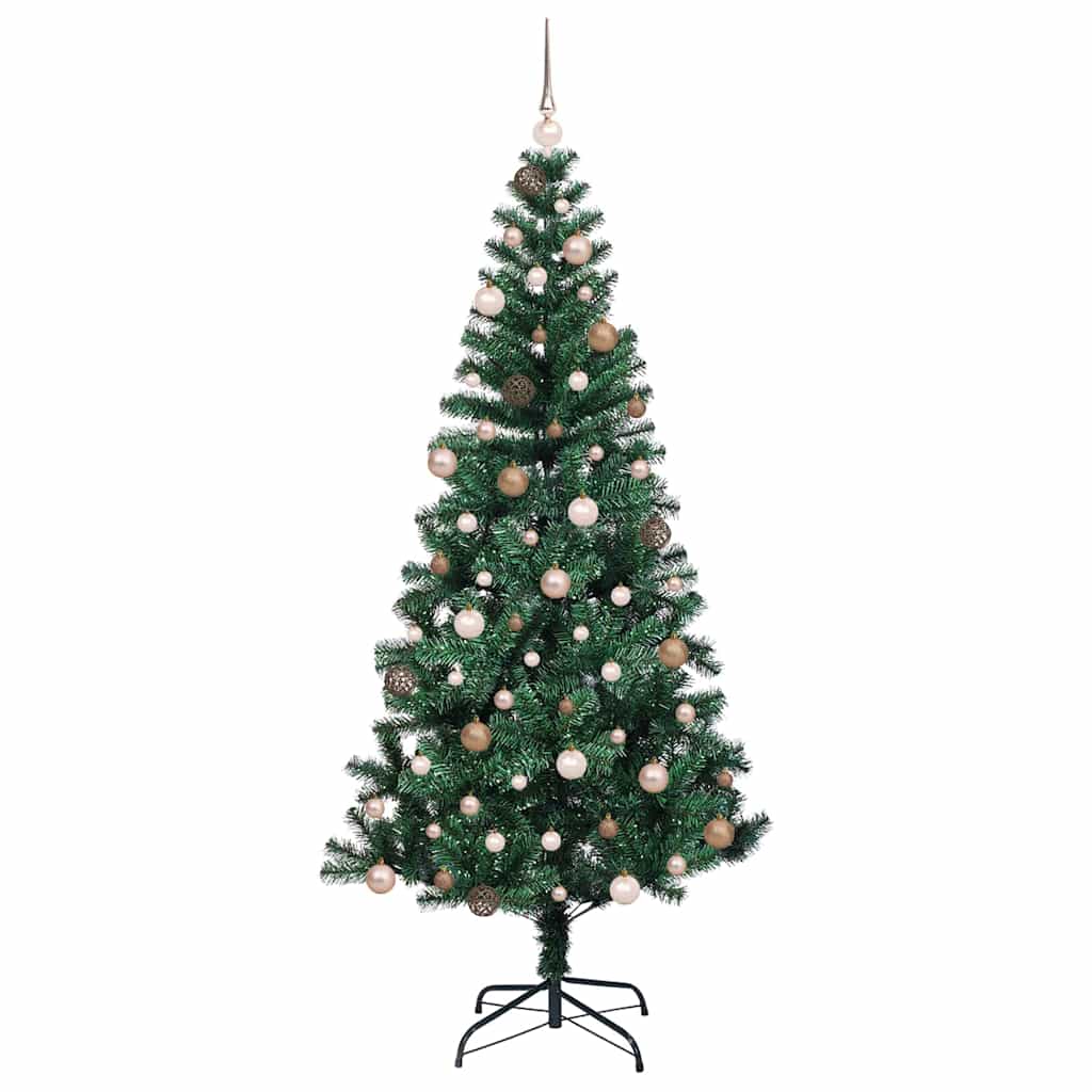 Kunstigjuletre med 300 LED med stativ grønn 210cm PVC
