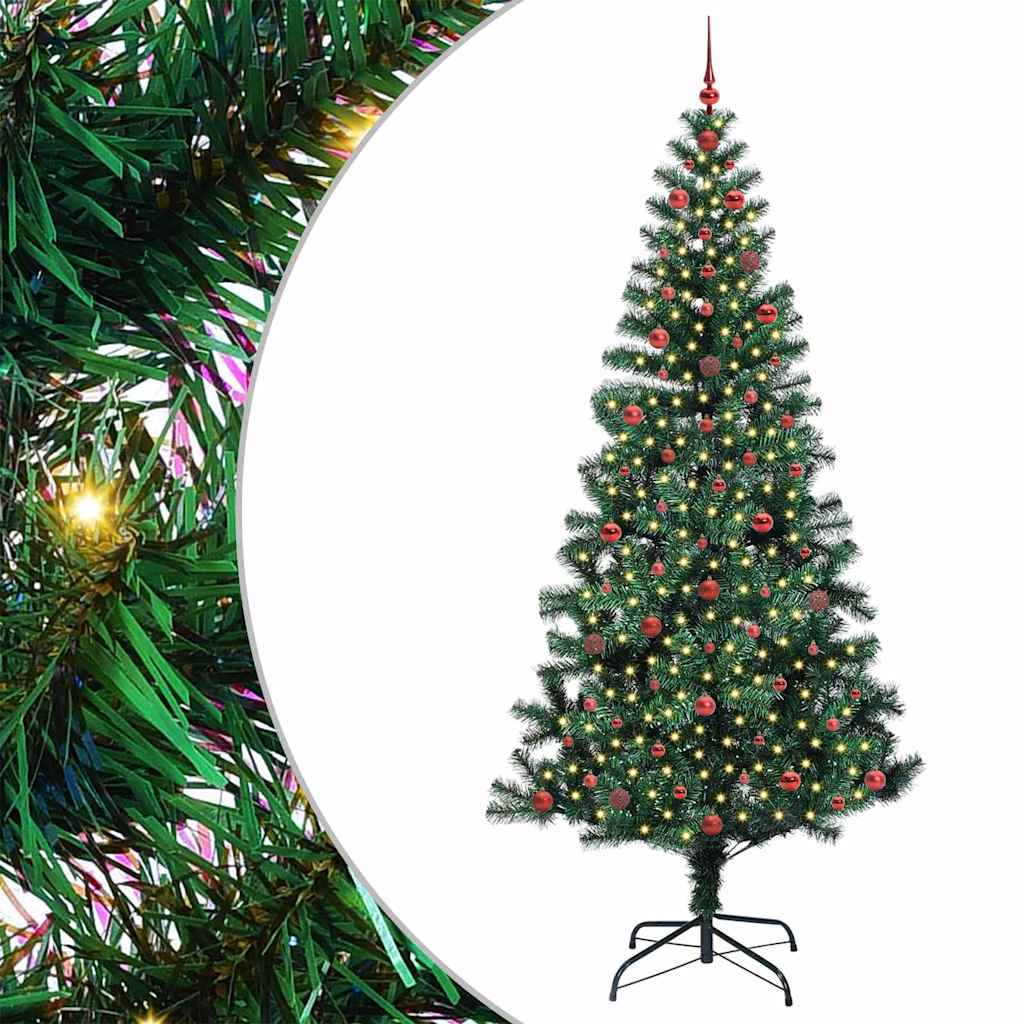 Kunstig Forhåndsopplyst Juletre grønn 240cm PVC og metall