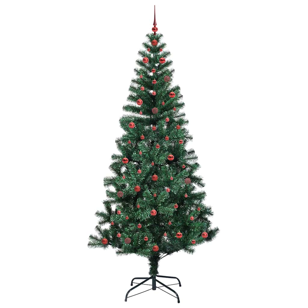 Kunstig Forhåndsopplyst Juletre grønn 240cm PVC og metall