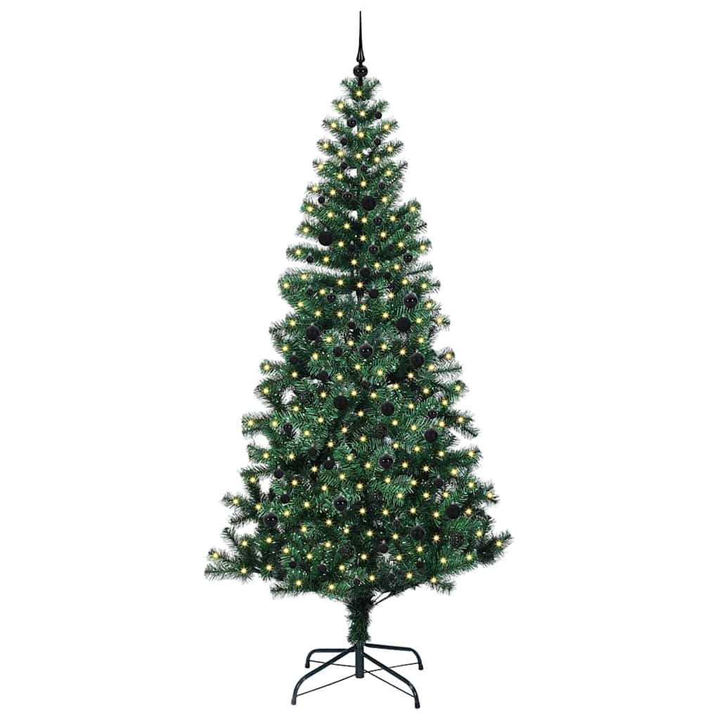 Kunstig Forhåndsopplyst Juletre grønn 240cm PVC og metall