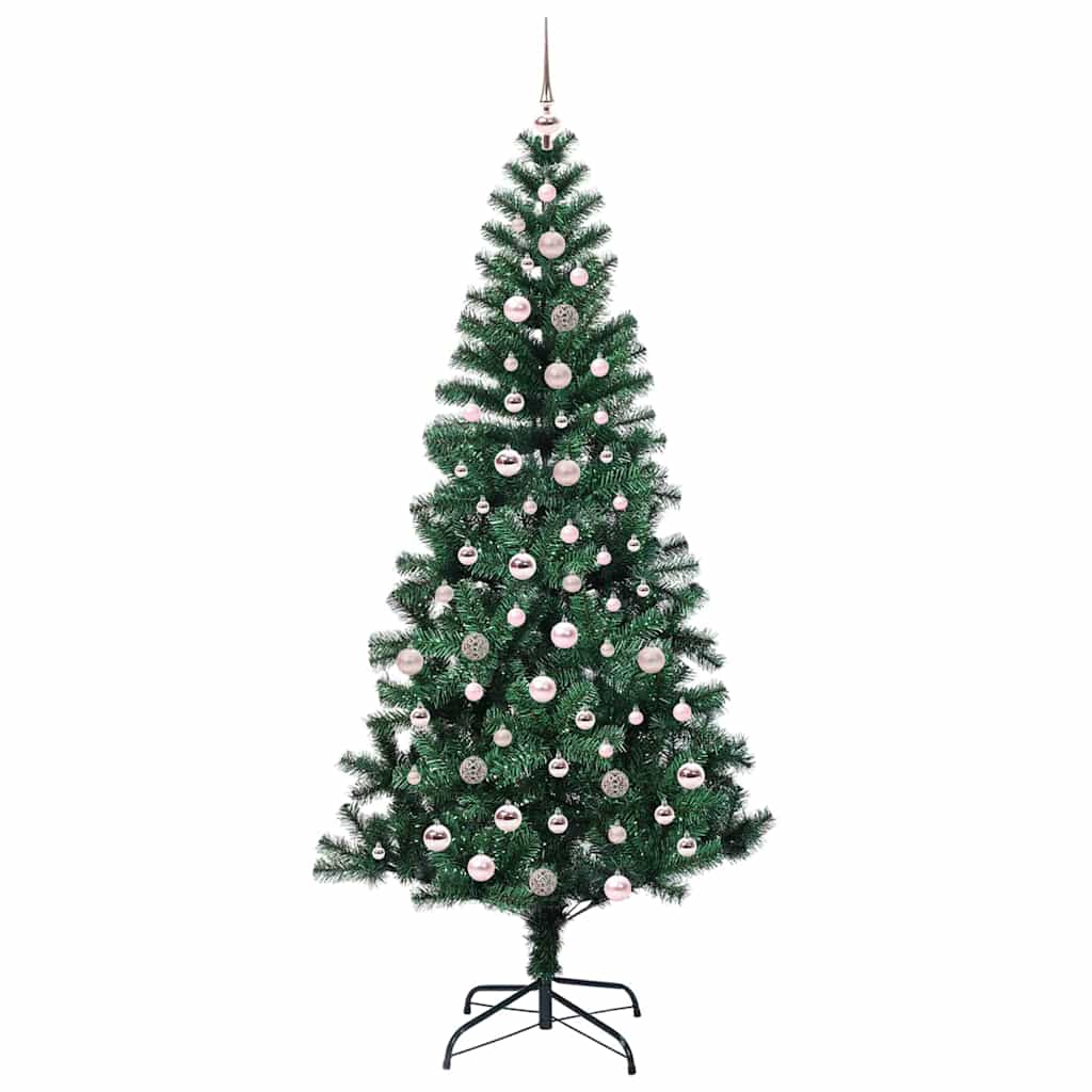 Kunstig Forhåndsopplyst Juletre grønn 240cm PVC og metall