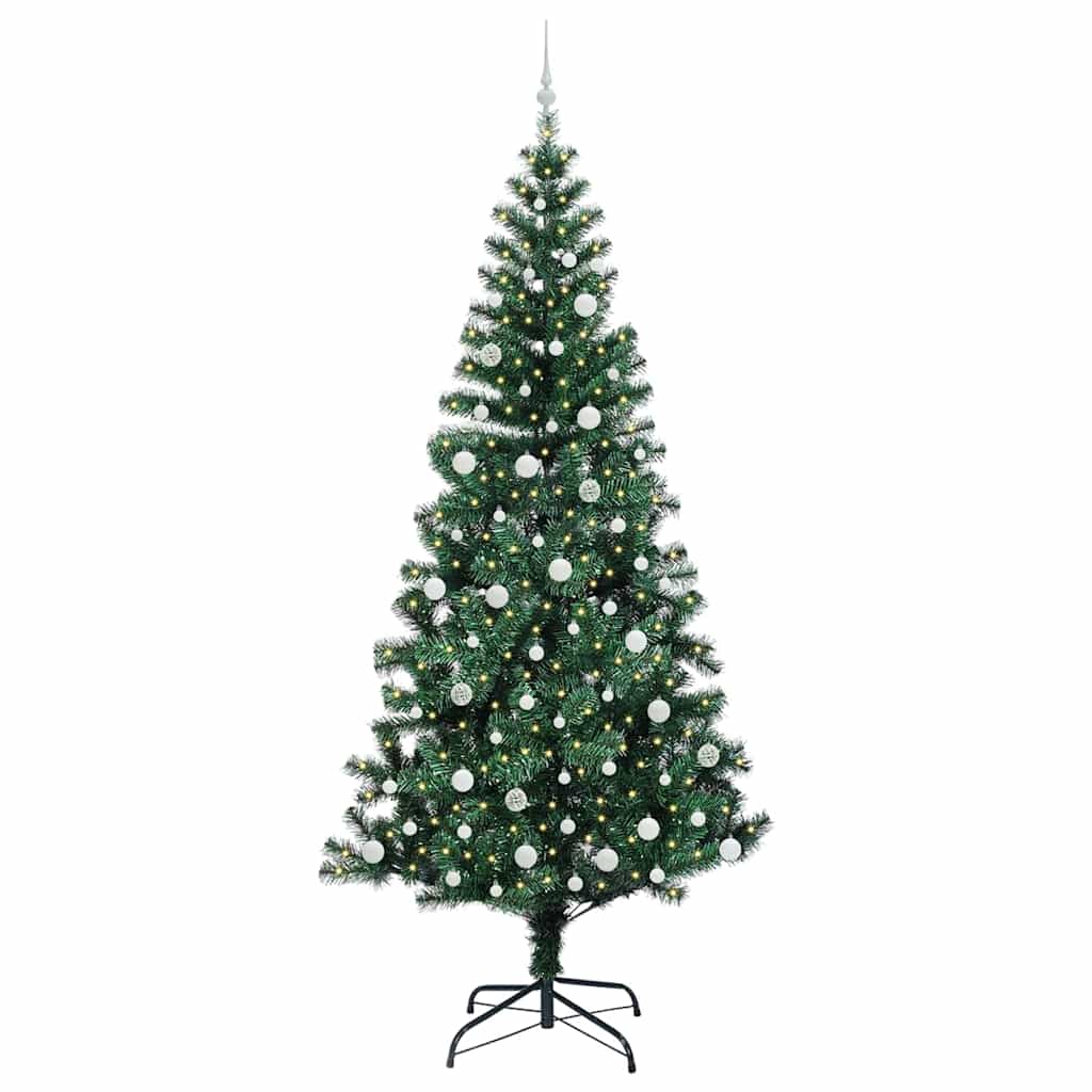 Kunstig Forhåndsopplyst Juletre grønn 240cm PVC og metall