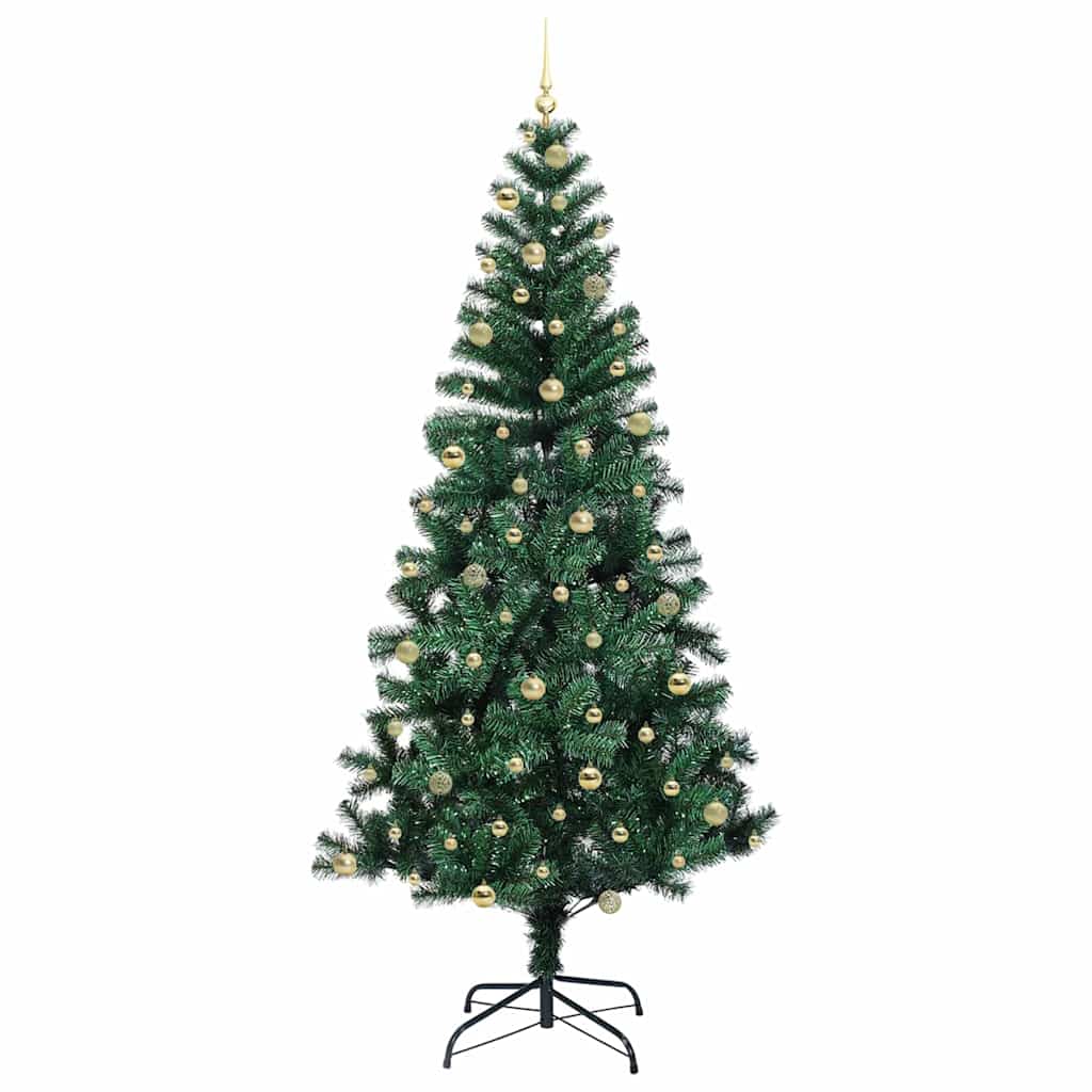 Kunstig Forhåndsopplyst Juletre grønn 240cm PVC og metall