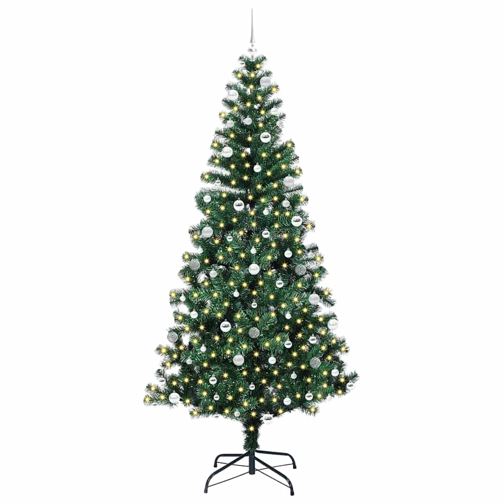 Kunstig Forhåndsopplyst Juletre grønn 240cm PVC og metall