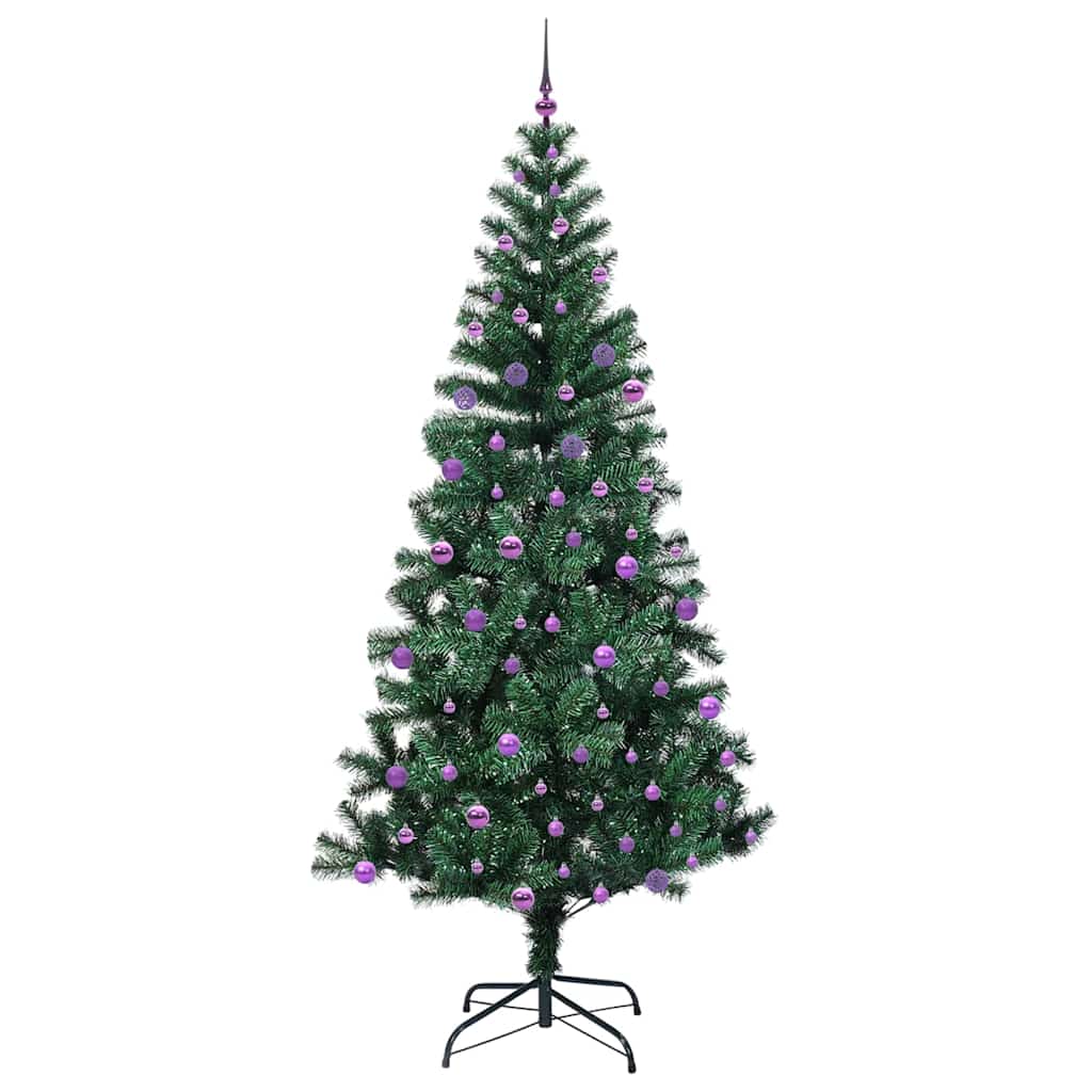 Kunstig Forhåndsopplyst Juletre grønn 240cm PVC og metall