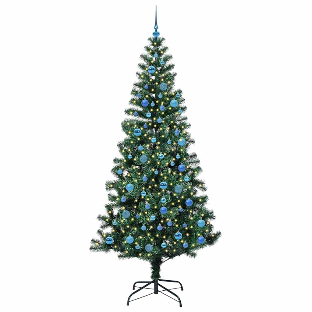Kunstig Forhåndsopplyst Juletre grønn 240cm PVC og metall