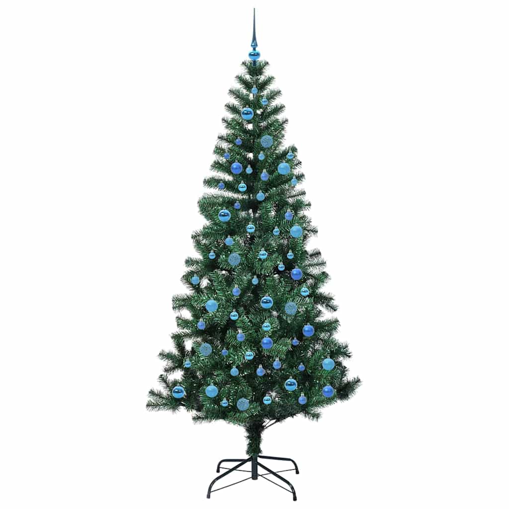 Kunstig Forhåndsopplyst Juletre grønn 240cm PVC og metall