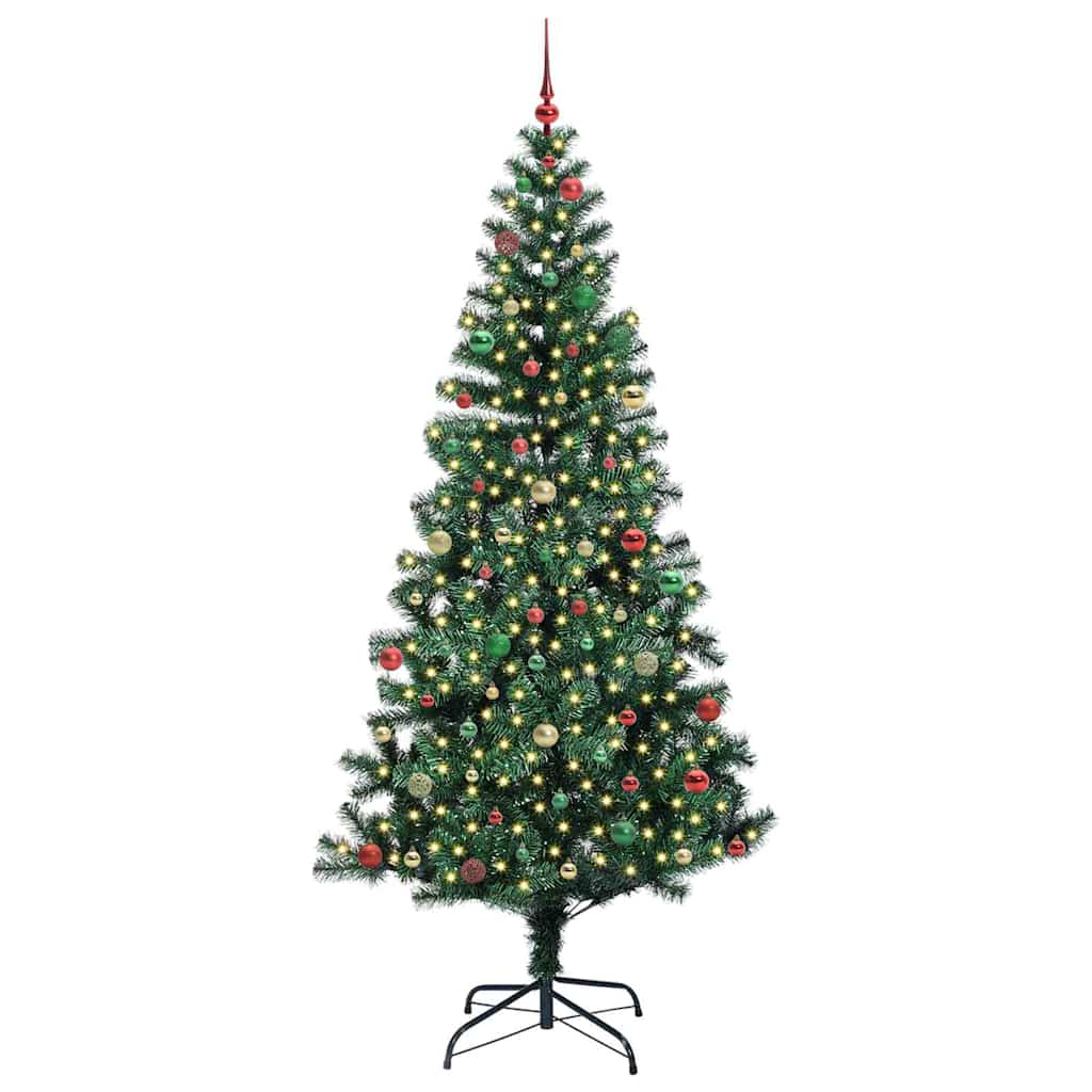 Kunstig Forhåndsopplyst Juletre grønn 240cm PVC og metall