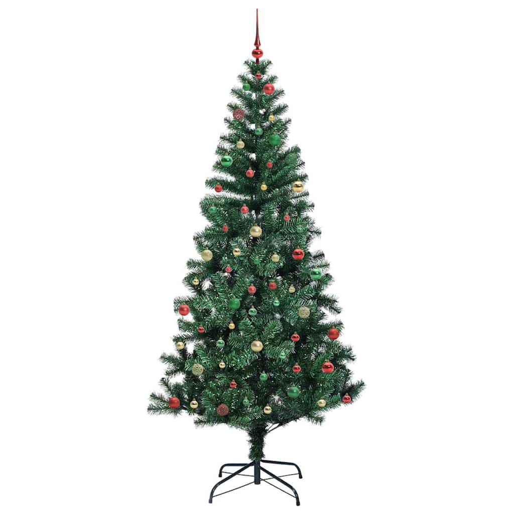 Kunstig Forhåndsopplyst Juletre grønn 240cm PVC og metall