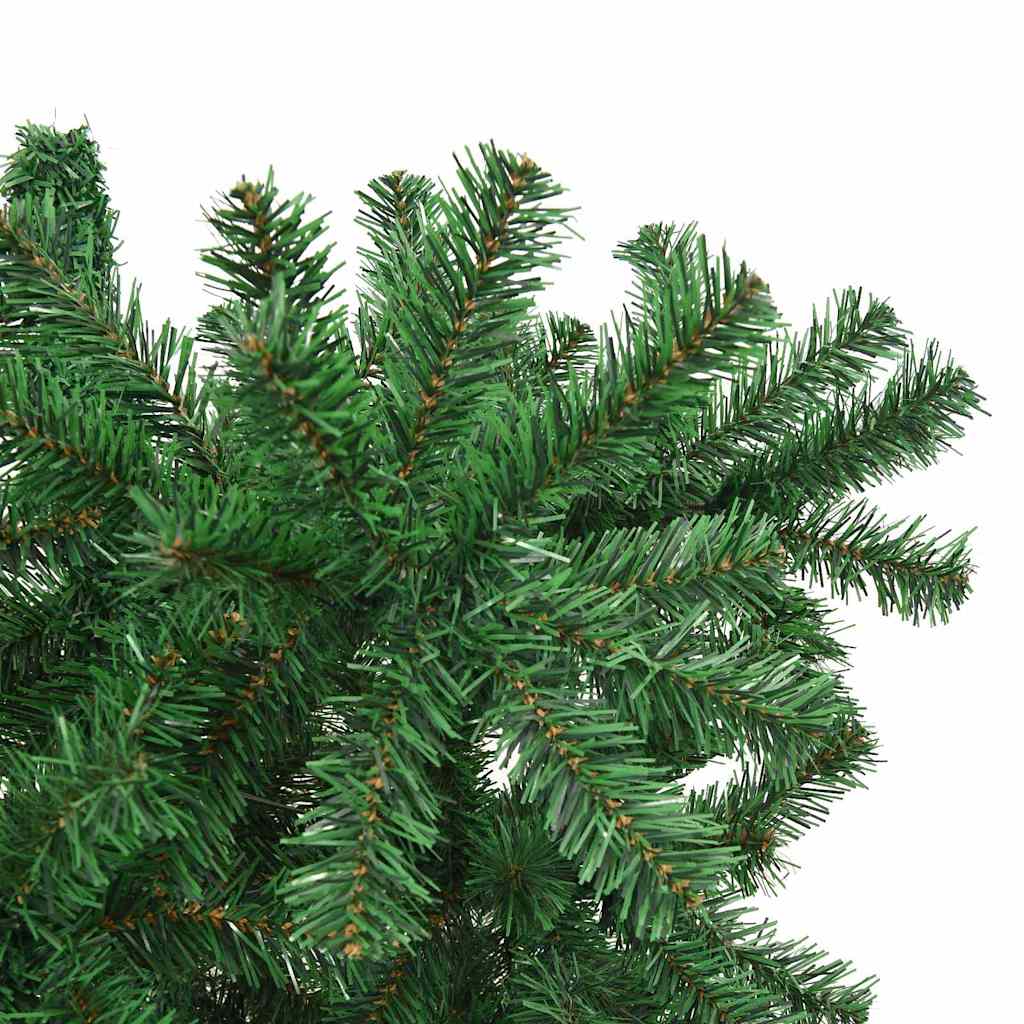 Opp-ned kunstig forhåndsbelyst juletre med kule sett 240 cm