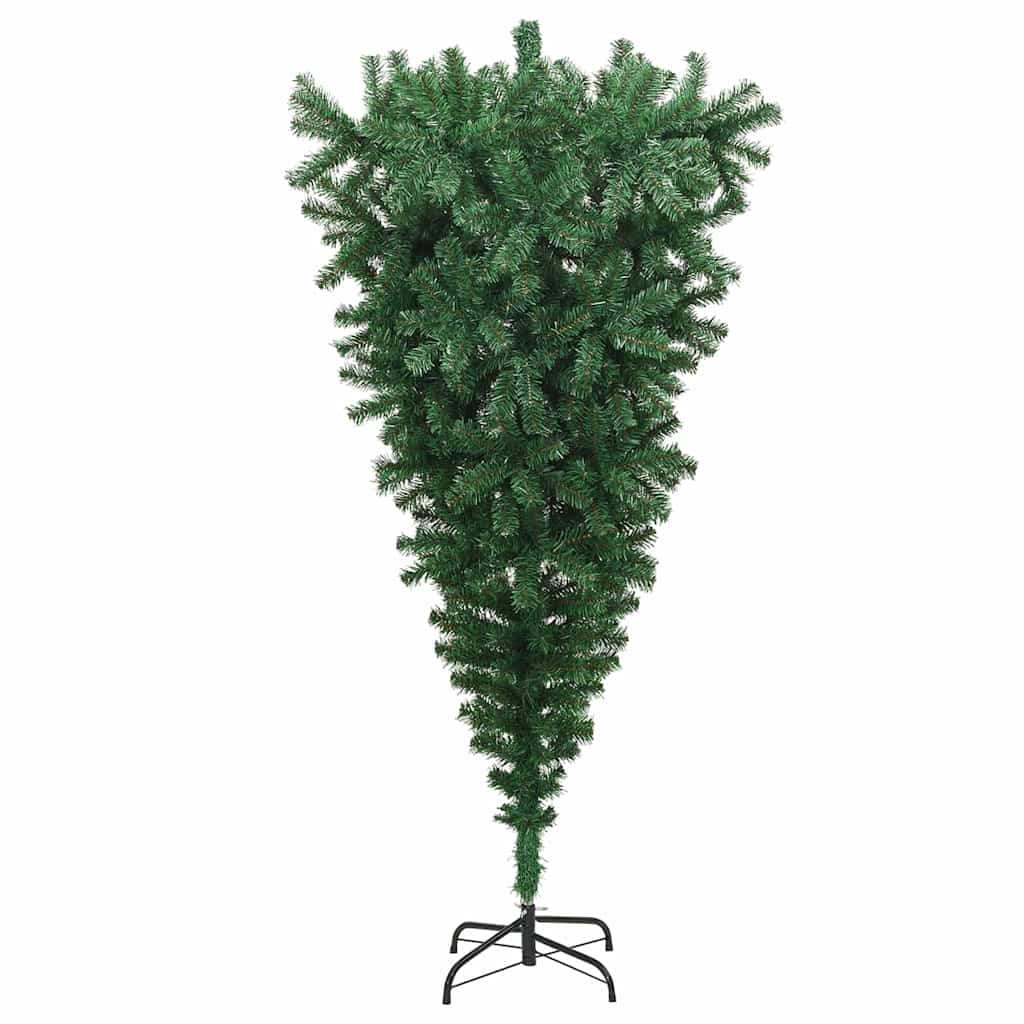 Opp-ned kunstig forhåndsbelyst juletre med kule sett 240 cm