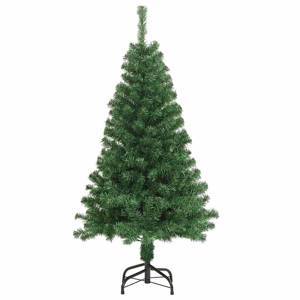 Kunstig Juletre med dekorative strenglys grønn 150 cm PVC