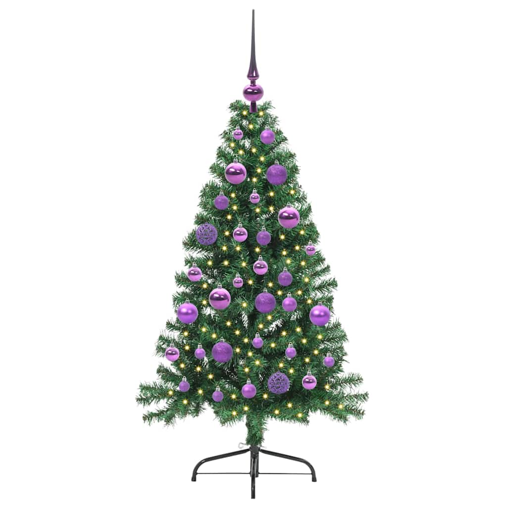 Kunstig forbelyst juletre grønn 120 cm PVC