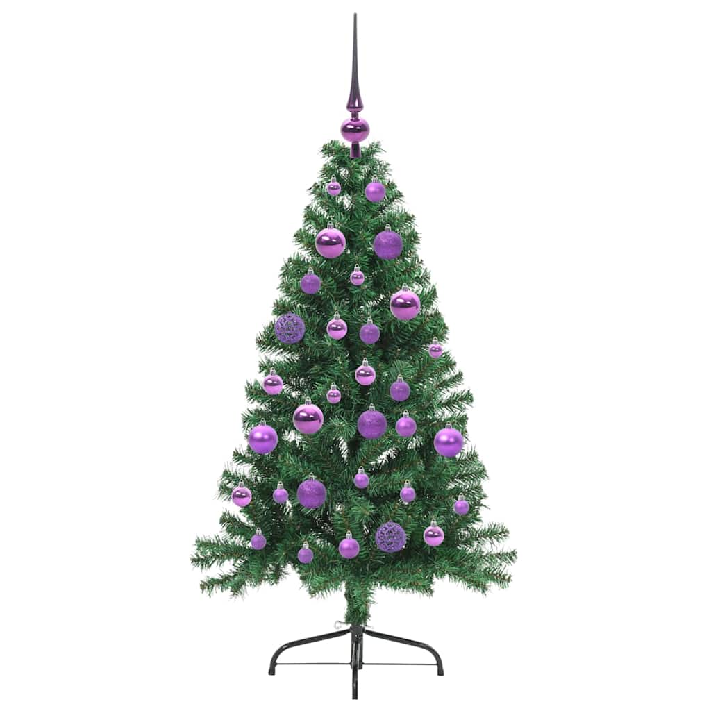 Kunstig forbelyst juletre grønn 120 cm PVC