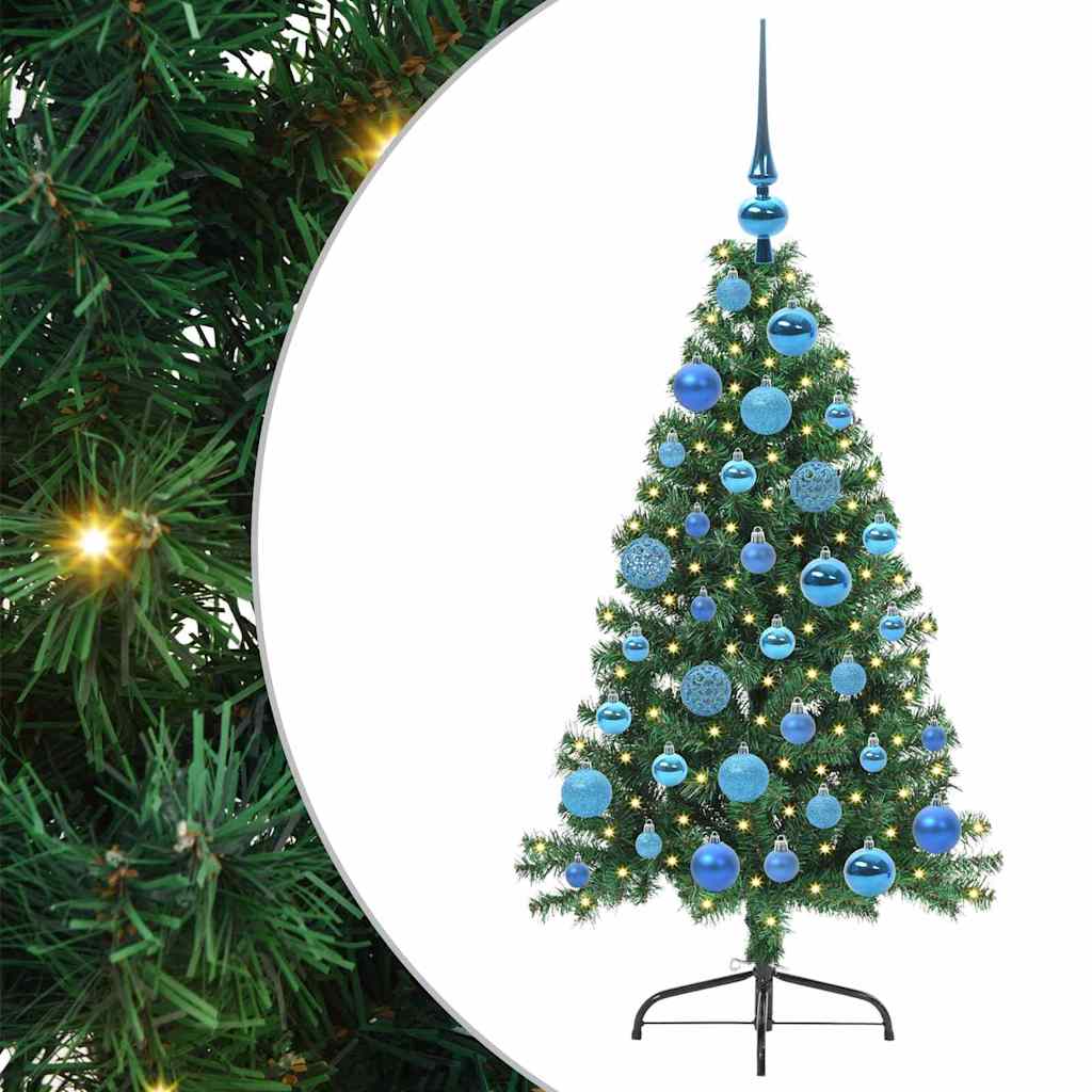 Kunstig Forhåndsopplyst Juletre med 150 LED grønn 120 cm PVC
