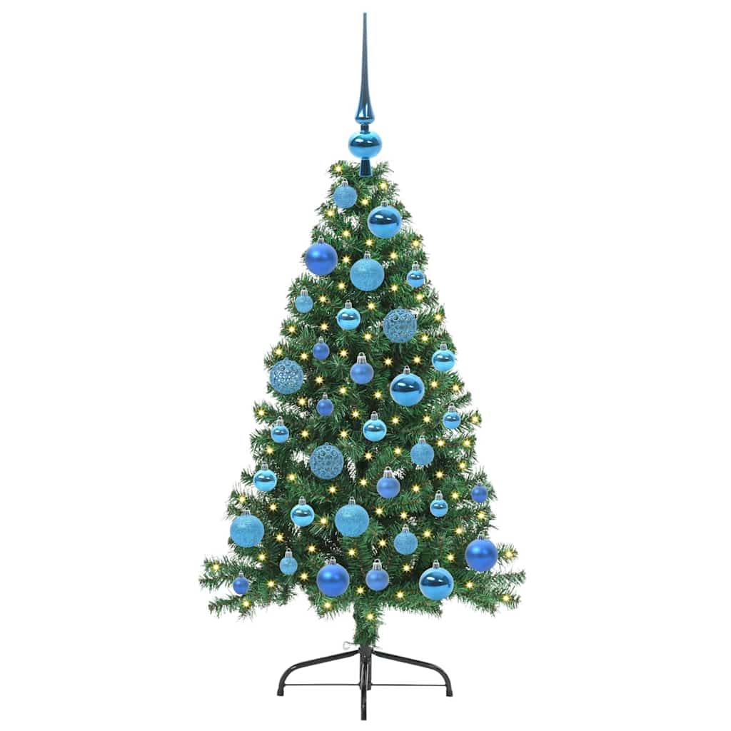 Kunstig Forhåndsopplyst Juletre med 150 LED grønn 120 cm PVC