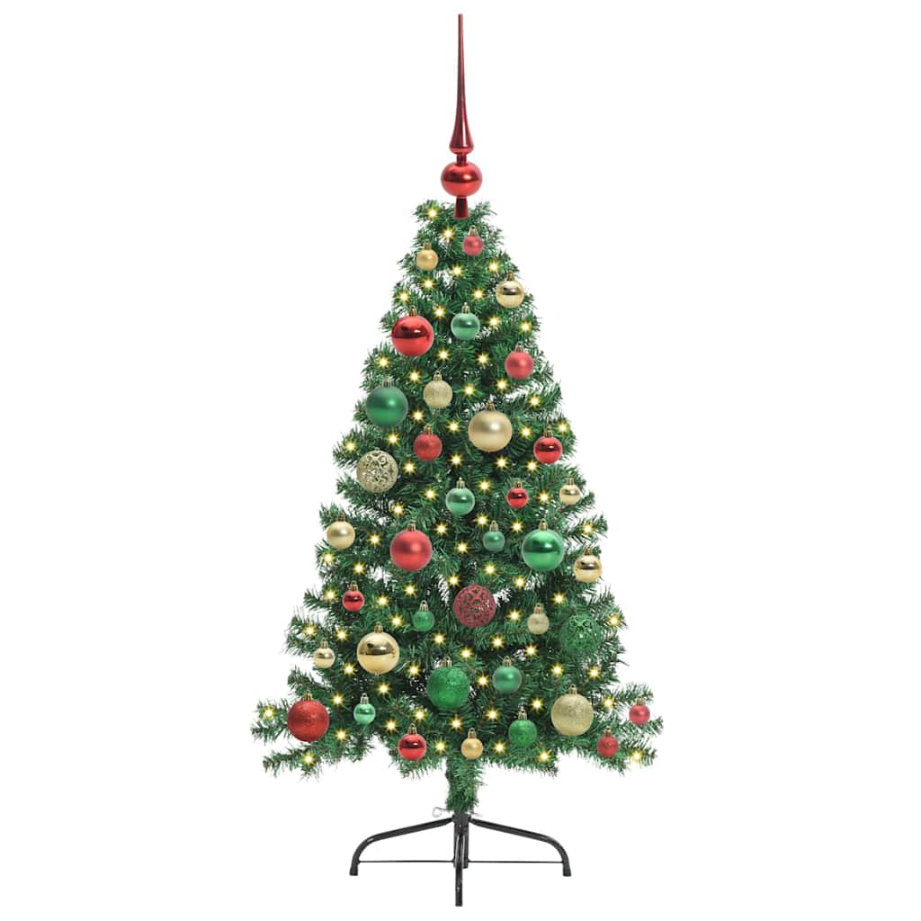 Kunstig Forhåndsopplyst Juletre med 150 LED grønn 120 cm PVC