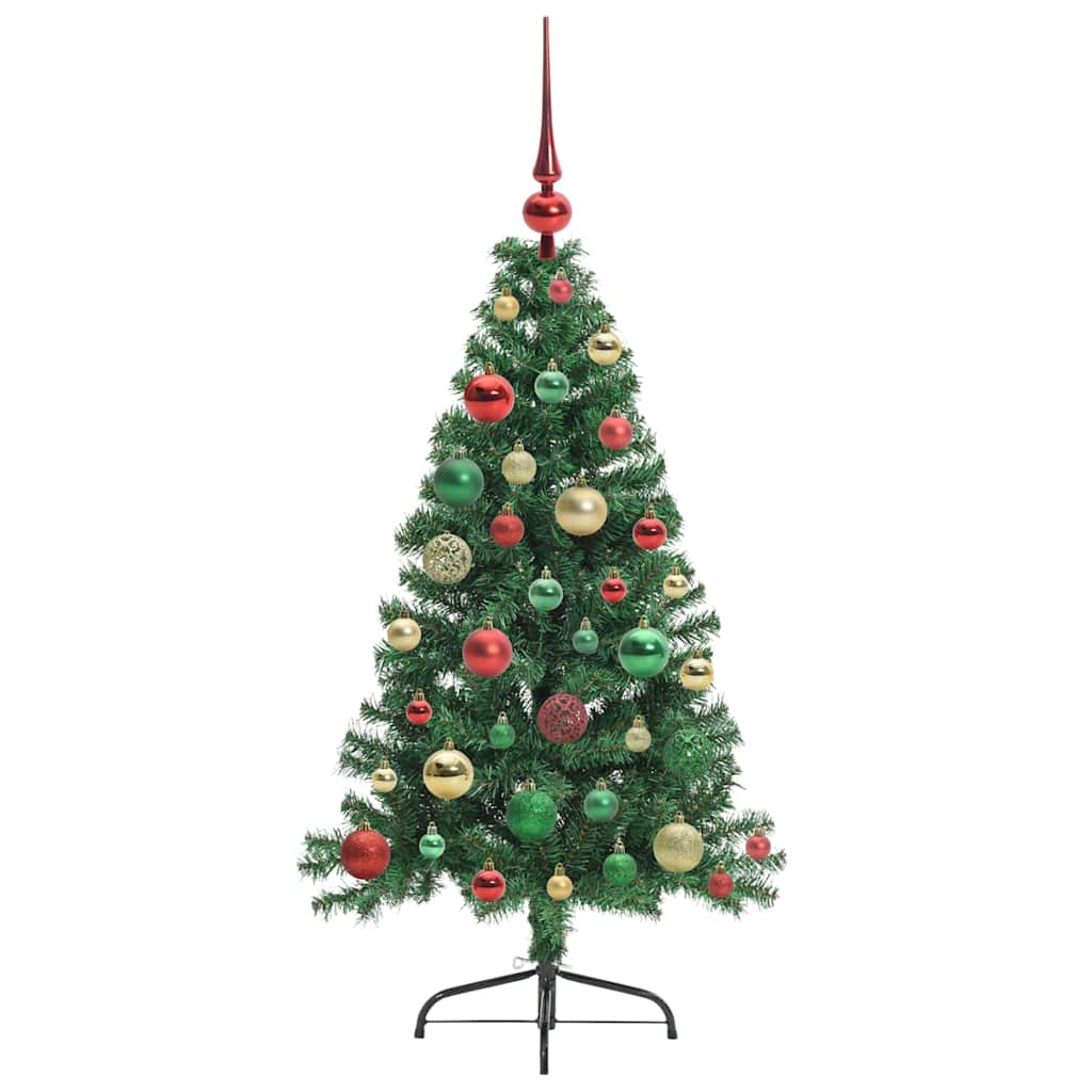 Kunstig Forhåndsopplyst Juletre med 150 LED grønn 120 cm PVC