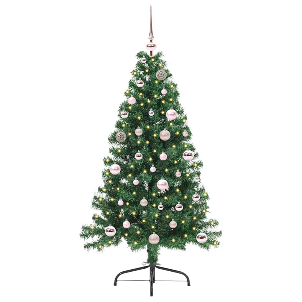 Kunstig Forhåndsopplyst Juletre med 150 LED grønn 150 cm PVC