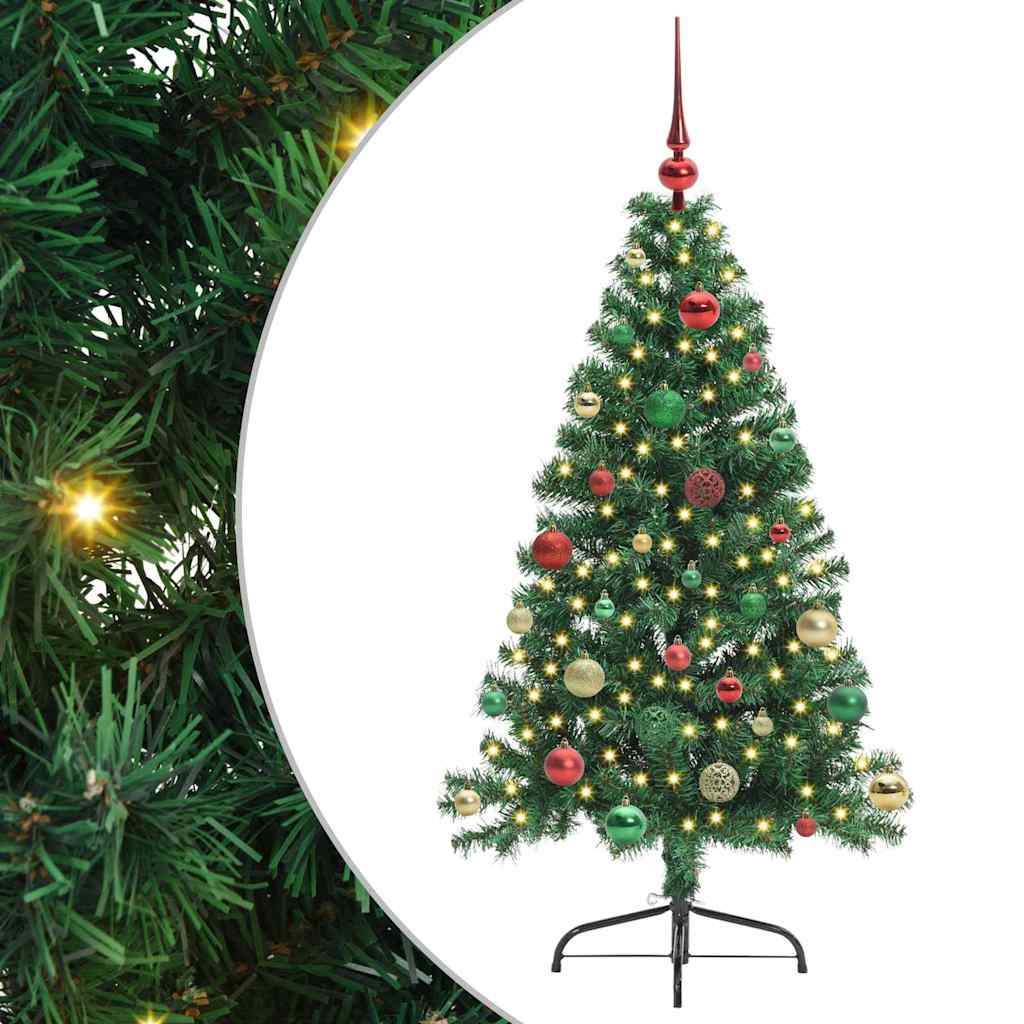 Kunstig Forhåndsopplyst Juletre med 150 LED grønn 150 cm PVC