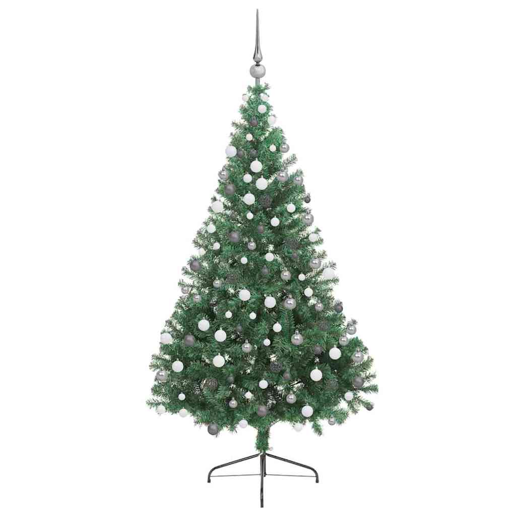 Kunstig forbelyst juletre grønn 180 cm PVC